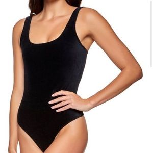 Shinestar Velvet Ribbed Bodysuit M